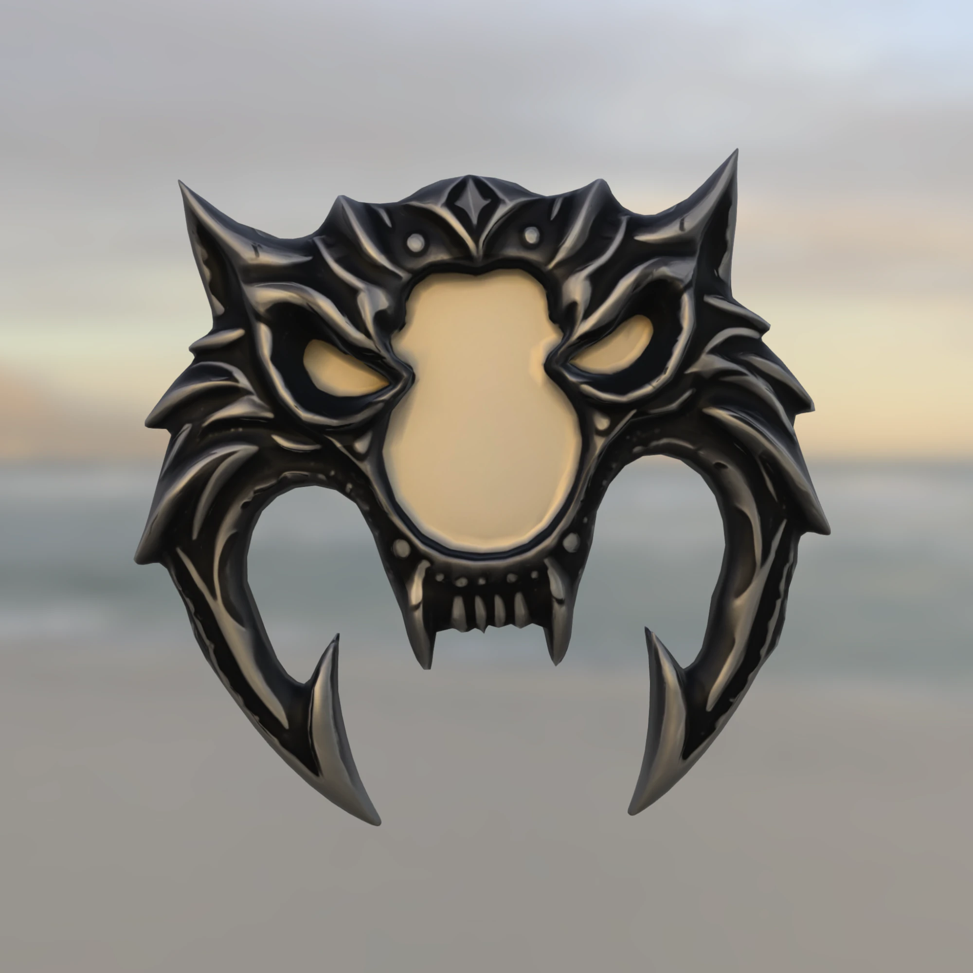 Demonic Beast Emblem 3D Model .c4d .max .obj .3ds .fbx .stl .blend 