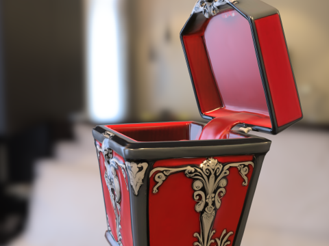 Caixa de joias gótica ornamentada Modelo 3D