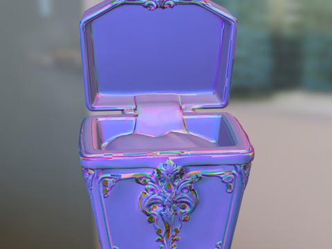 Verzierte gotische Schmuckschatulle 3D Modell