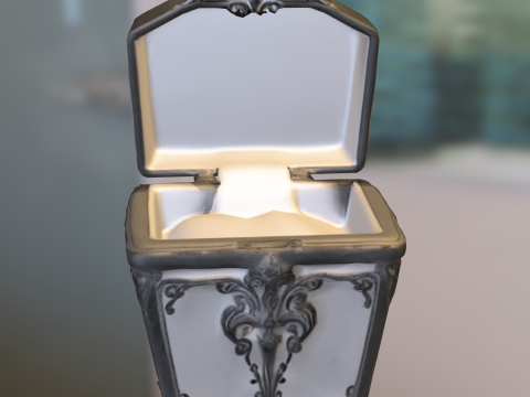 Verzierte gotische Schmuckschatulle 3D Modell