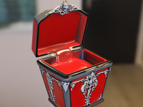 Verzierte gotische Schmuckschatulle 3D Modell