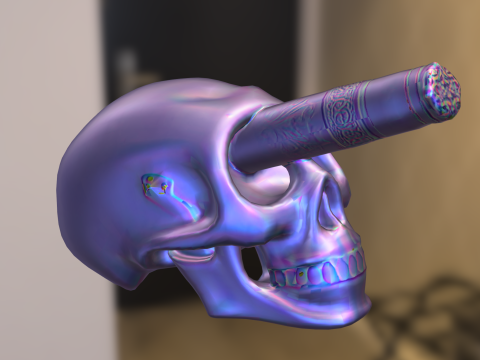 Skull Cigar Holder 3D Model