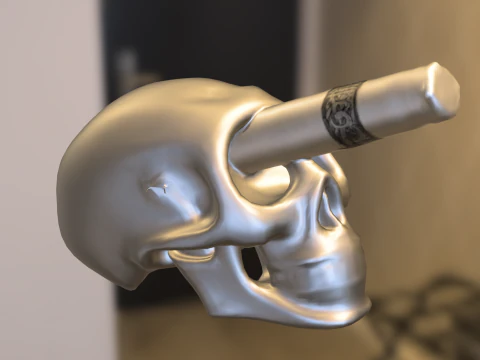 Skull Cigar Holder 3D Model