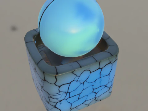 Blue moon Cracked Ceramic 3D Model