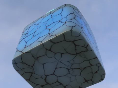 Blue moon Cracked Ceramic 3D Model