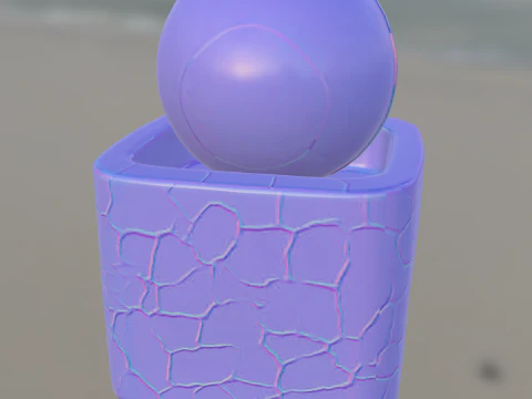 Blue moon Cracked Ceramic 3D Model