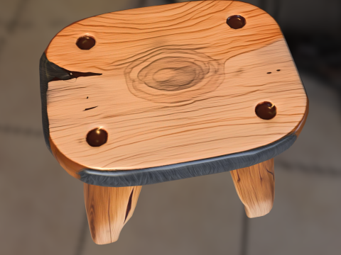 स्टाइलिश लकड़ी के मल संग्रह 3D मॉडल