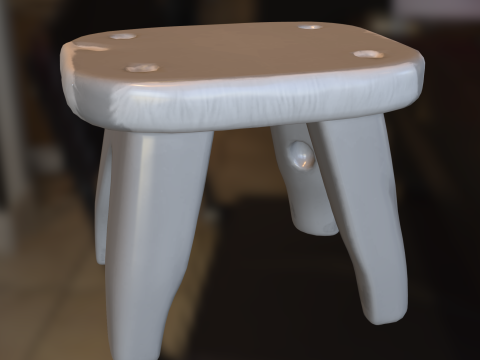 स्टाइलिश लकड़ी के मल संग्रह 3D मॉडल