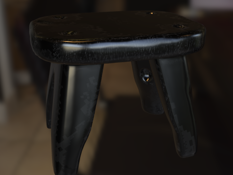 स्टाइलिश लकड़ी के मल संग्रह 3D मॉडल