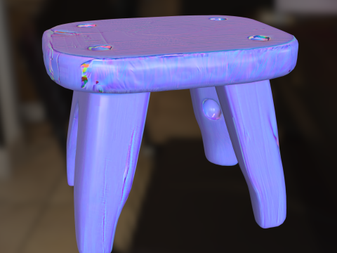 स्टाइलिश लकड़ी के मल संग्रह 3D मॉडल