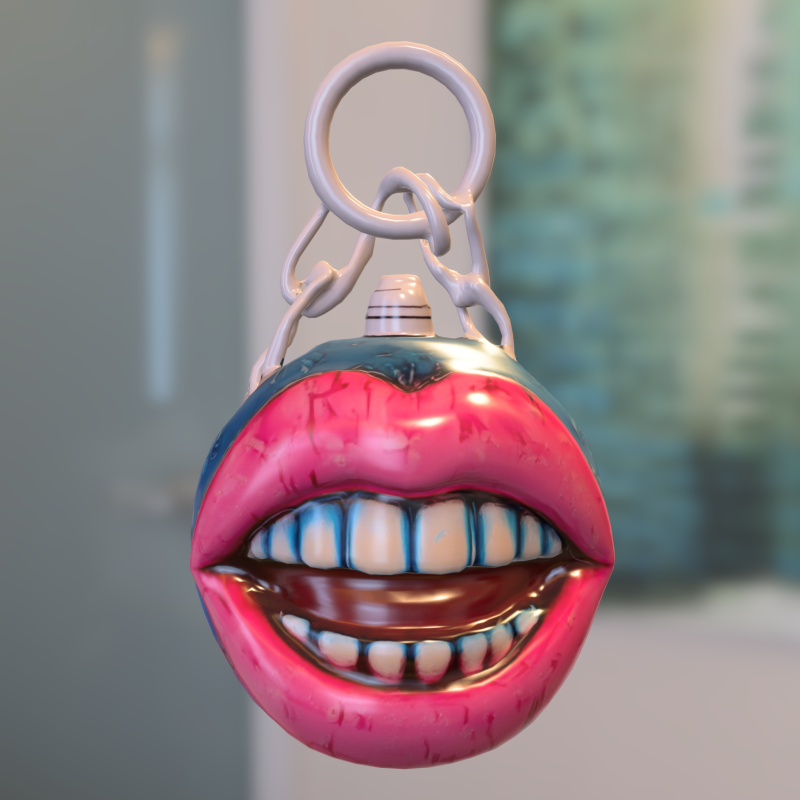Gestileerde lippen en fruit sleutelhangerpakket 3D Model .c4d .max .obj .3ds .fbx .stl .blend 