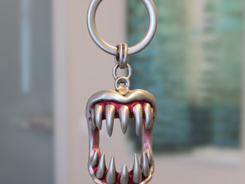 Gestileerde lippen en fruit sleutelhangerpakket 3D Model