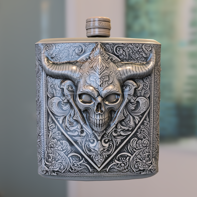 Гравірована фляжка фантазії 3D Модель .c4d .max .obj .3ds .fbx .stl .blend 