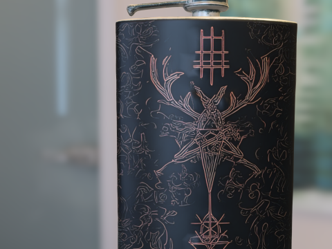 Гравірована фляжка фантазії 3D Модель