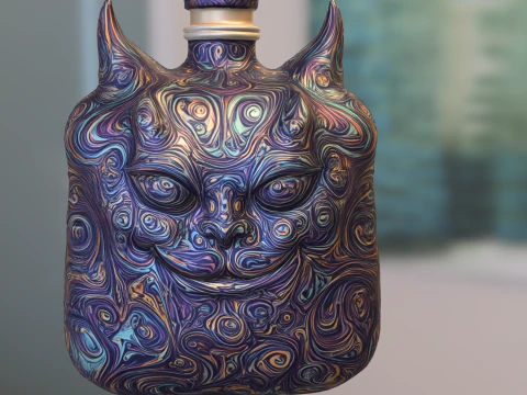 Dark Arcane Flask Potion Pack 3D Model