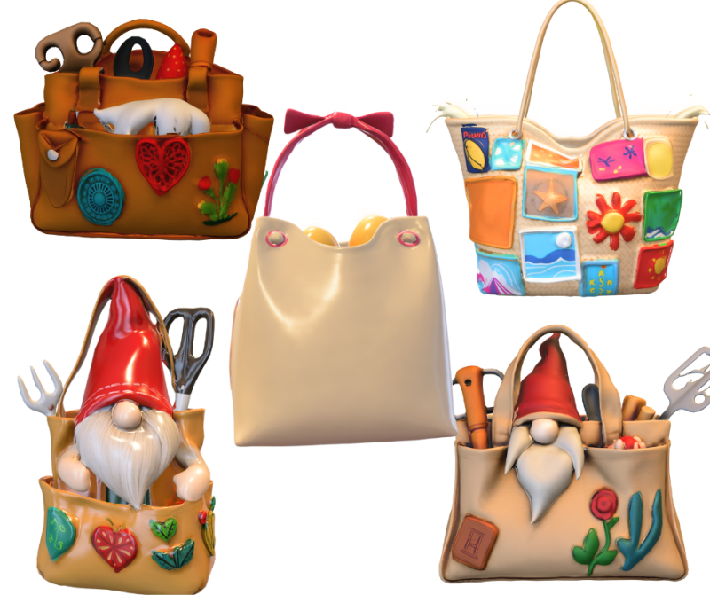 Pacote de sacos Modelo 3D .c4d .max .obj .3ds .fbx .stl .blend