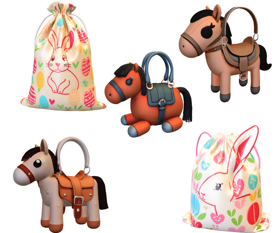 Bags horses and easter 3D Model .c4d .max .obj .3ds .fbx .stl .blend 