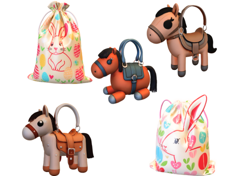 Bags horses and easter 3D Model