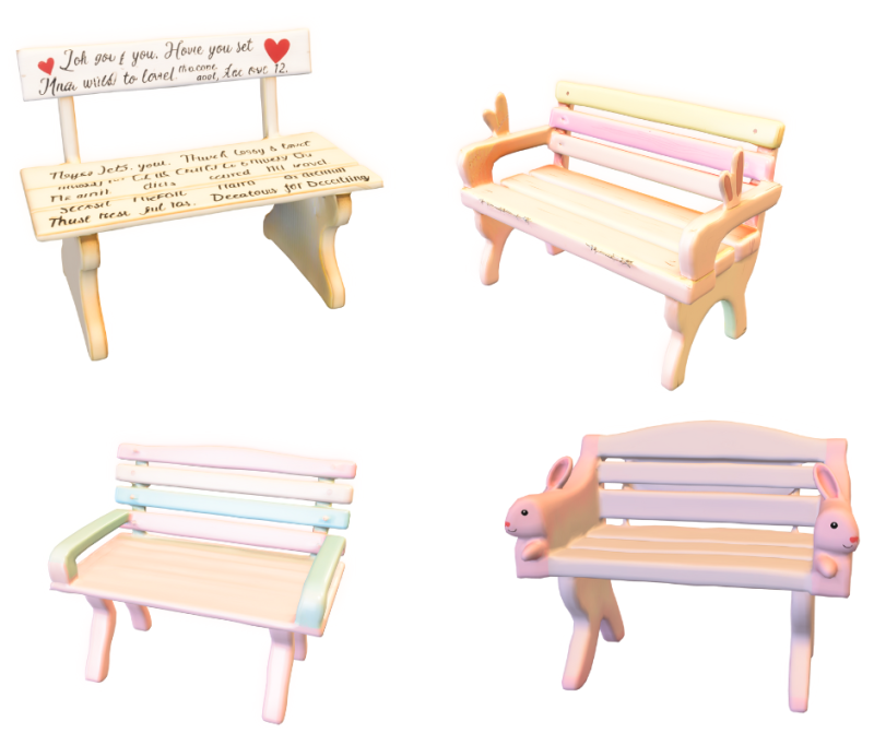 Wooden Bench Pack 3D Model .c4d .max .obj .3ds .fbx .stl .blend 