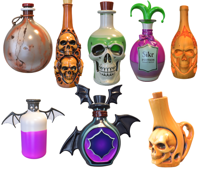 botellas creativas Modelo 3D .c4d .max .obj .3ds .fbx .stl .blend