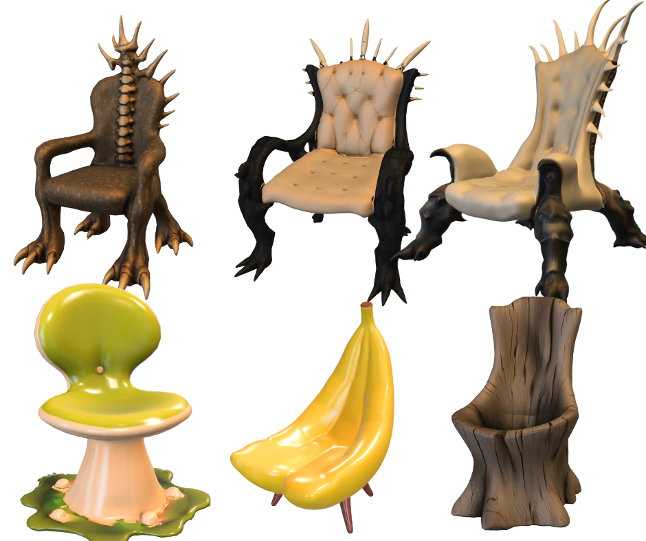 Pack chair Kit 3D Model .c4d .max .obj .3ds .fbx .stl .blend 
