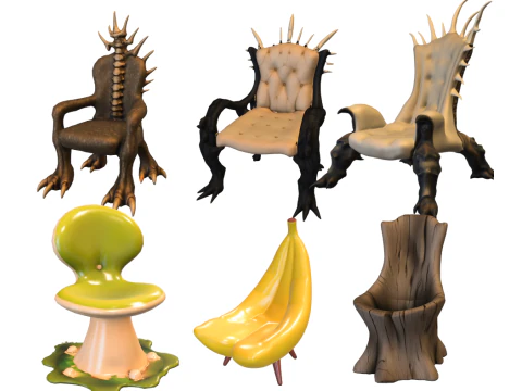 Kit cadeira pack Modelo 3D