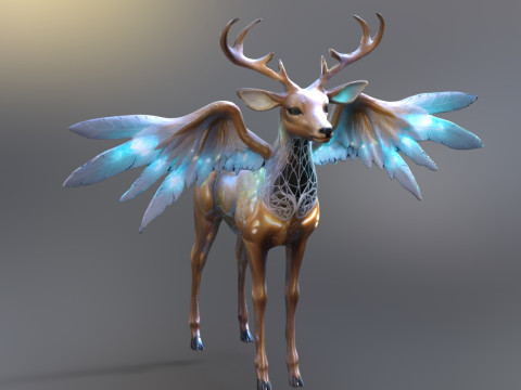 为游戏打包天使生物 3D 模型