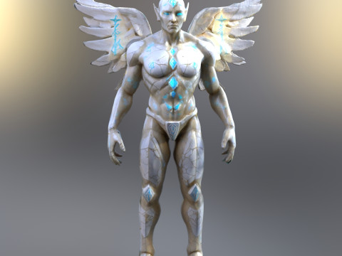 为游戏打包天使生物 3D 模型