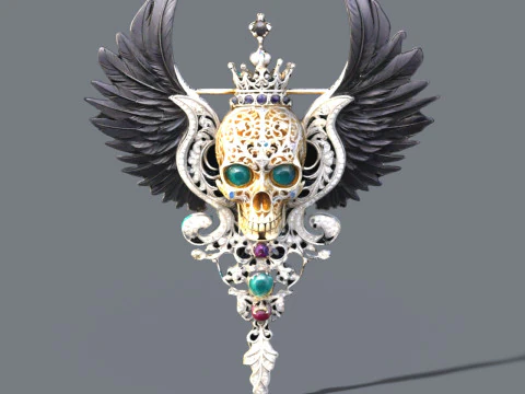 Pack pendant demoniac gothic jewel 3D Model