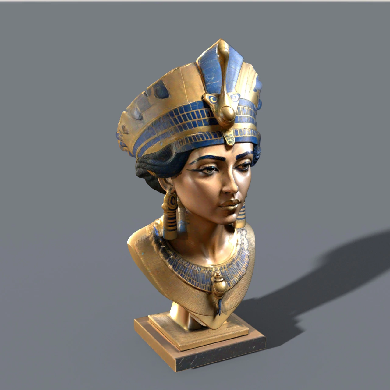 Pack bust Odin and cleopatra 3D Model .c4d .max .obj .3ds .fbx .stl .blend 