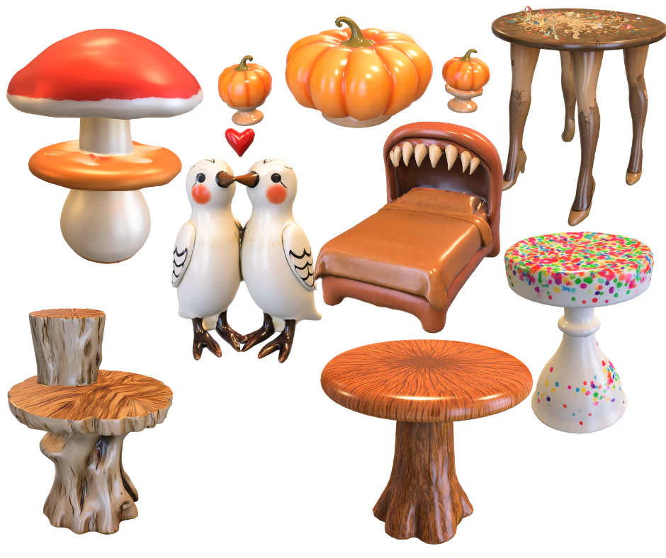 Pack furniture High Quality Asset game 3D Model .c4d .max .obj .3ds .fbx .stl .blend 