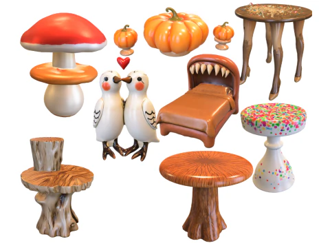 Pack furniture High Quality Asset game 3D Model