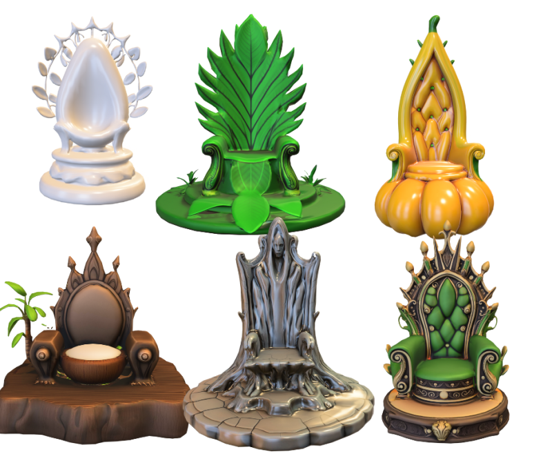 Pack Thronsessel 3D Modell .c4d .max .obj .3ds .fbx .stl .blend 