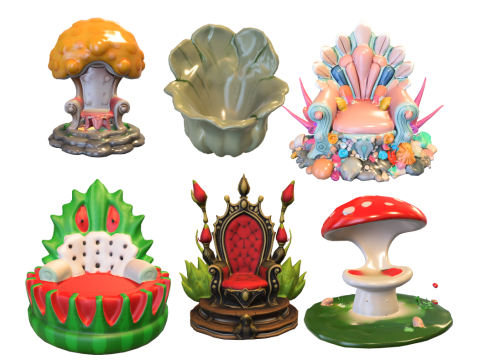 Pack Thronsessel 3D Modell