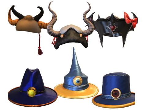 Pack hats varios models 3D Model