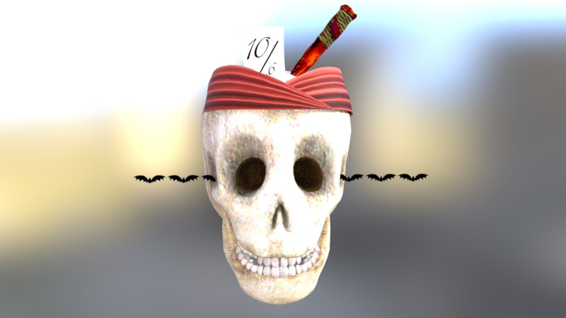 ホーンテッドスカル 3Dモデル .c4d .max .obj .3ds .fbx .stl .blend 