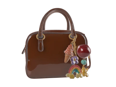 Pack Cute Handbag with Charms 3D Model