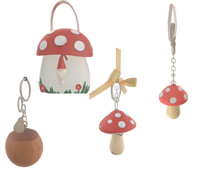 Enchanted Mushroom Gnome Collection 3D Model .c4d .max .obj .3ds .fbx .stl .blend 