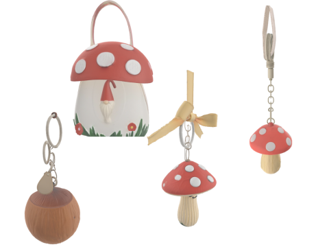 Collection de gnomes aux champignons enchant&eacute;s Modèle 3D