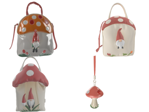 Enchanted Mushroom Gnome Collection 3D Model
