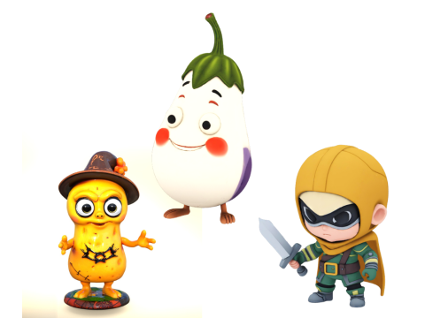 Pacote de desenhos animados estilizados para jogos Modelo 3D