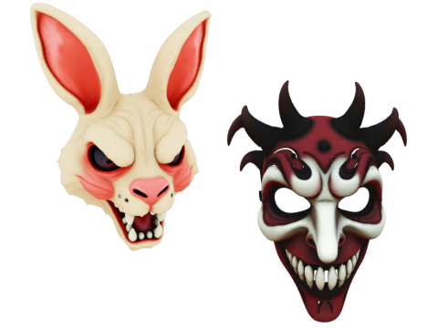 Stylized Horror Mask Collection 3D Model