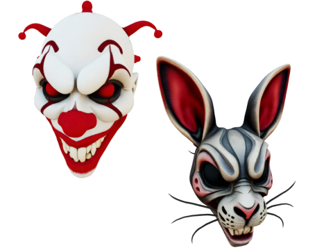 Stylized Horror Mask Collection 3D Model