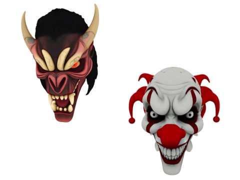 Stylized Horror Mask Collection 3D Model