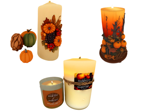 Осенняя коллекция декора для Хэллоуина 3D Модель