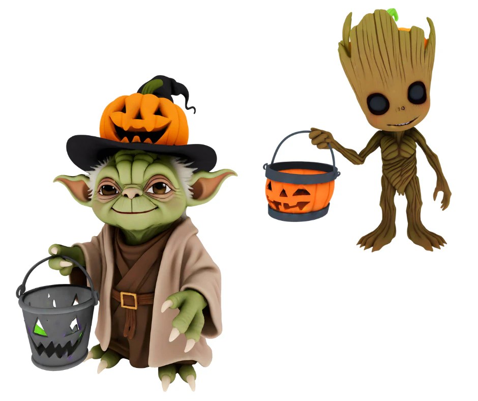 Cute Halloween Characters Pack 3D Model .c4d .max .obj .3ds .fbx .stl .blend