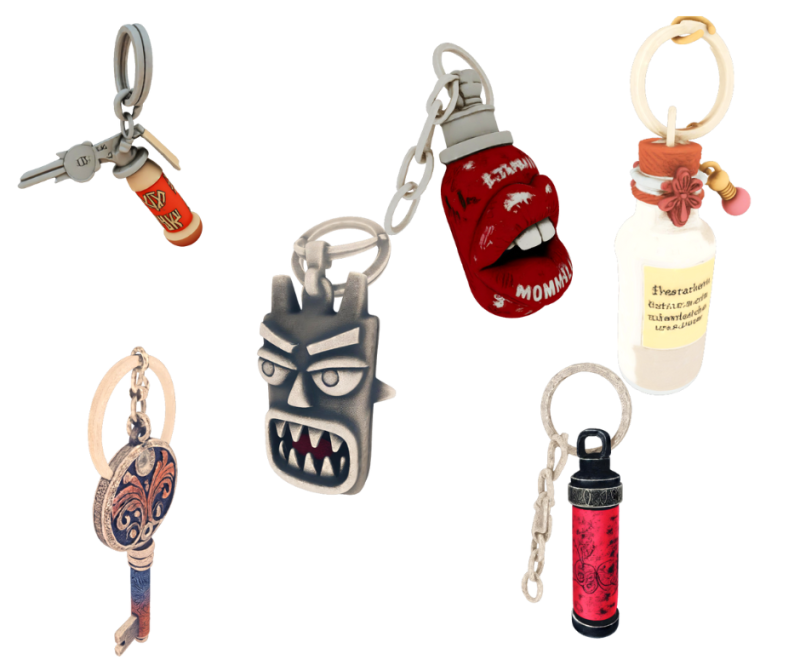 Keychains varios 3D Model .c4d .max .obj .3ds .fbx .stl .blend 
