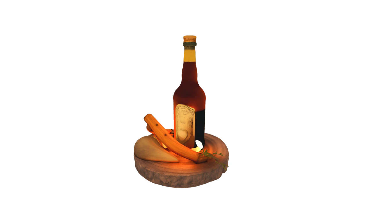 Amber bottle Game Ready 3D Model .c4d .max .obj .3ds .fbx .stl .blend 