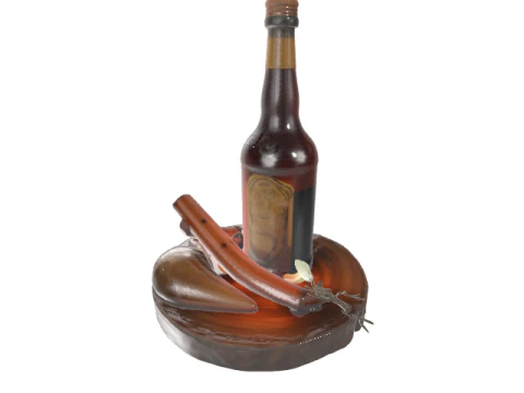 Amber bottle Game Ready 3D Model