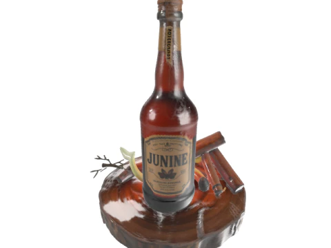 Amber bottle Game Ready 3D Model